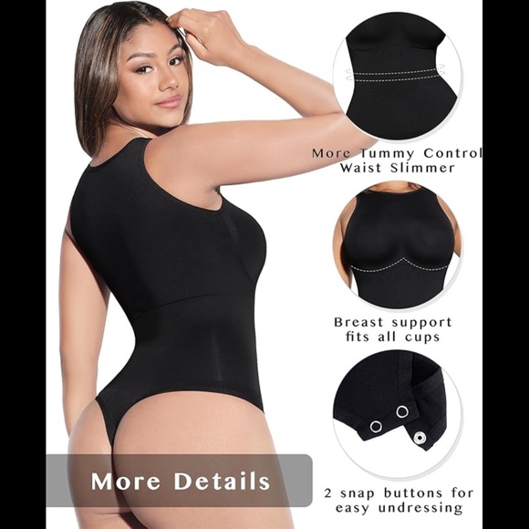 FeelinGirl Sleeveless Tummy Control Seamless Bodysuit Shapewear Top - Picture 4 of 10